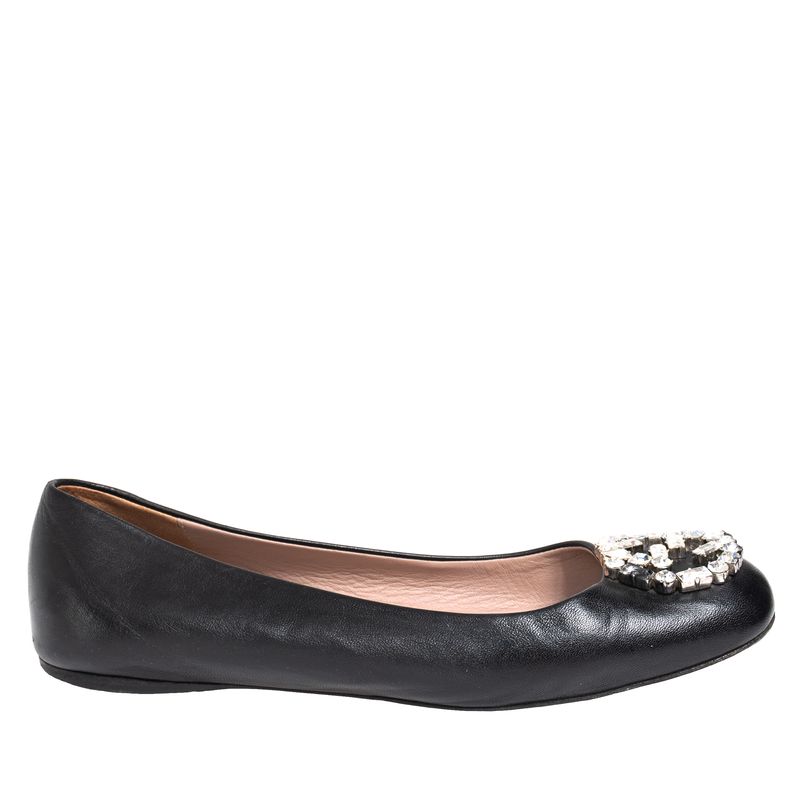 Sapatilha-Gucci-GG-Interlocking-Pedraria-Couro-Preto