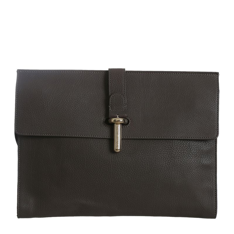 Clutch-Balenciaga-Couro-Cinza