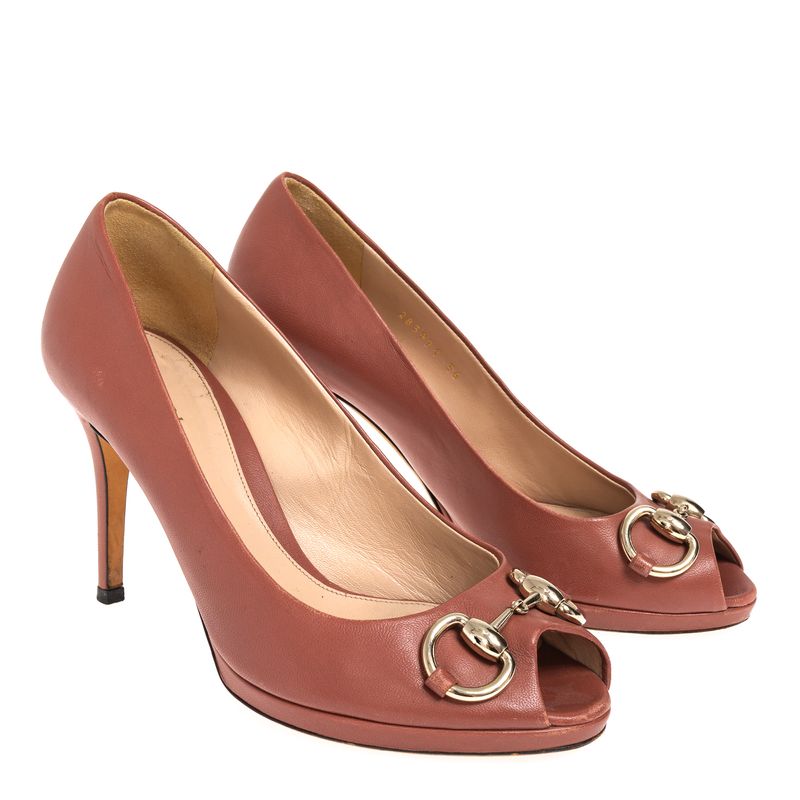 Peep-Toe-Gucci-Horsebit-Couro-Rose