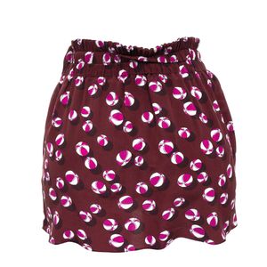 Saia Gucci Seda Estampa Bolas Bordô