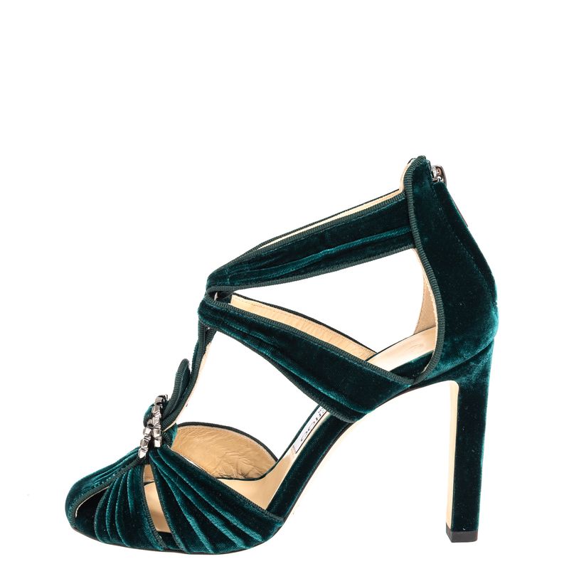 Sapato-Jimmy-Choo-Veludo-Verde