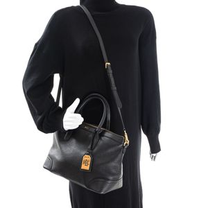 Bolsa Ralph Lauren Couro Preta