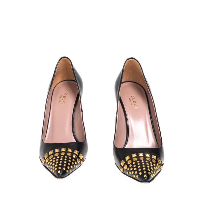 Scarpin-Gucci-Studs-Couro-Preto