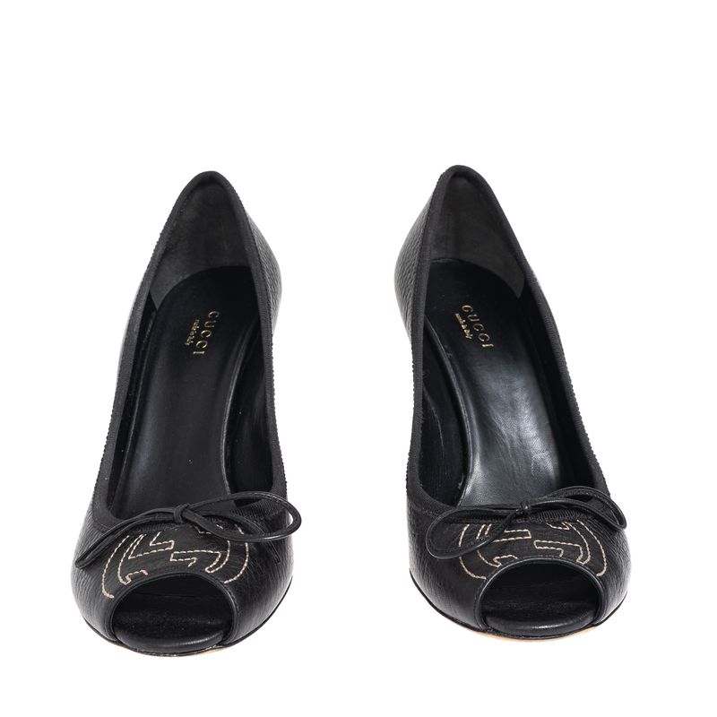 Sandalia-Anabela-Gucci-Couro-Preta