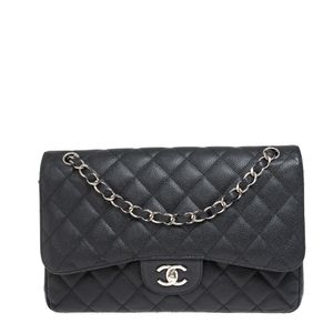 Bolsa Chanel Double Flap Caviar Preta