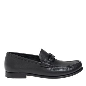 Mocassim Salvatore Ferragamo Gancini Couro Preto