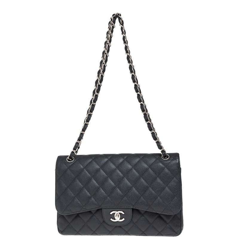 Bolsa-Chanel-Double-Flap-Caviar-Preta