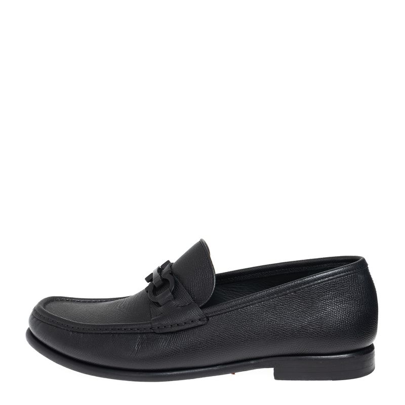 Mocassim-Salvatore-Ferragamo-Gancini-Couro-Preto