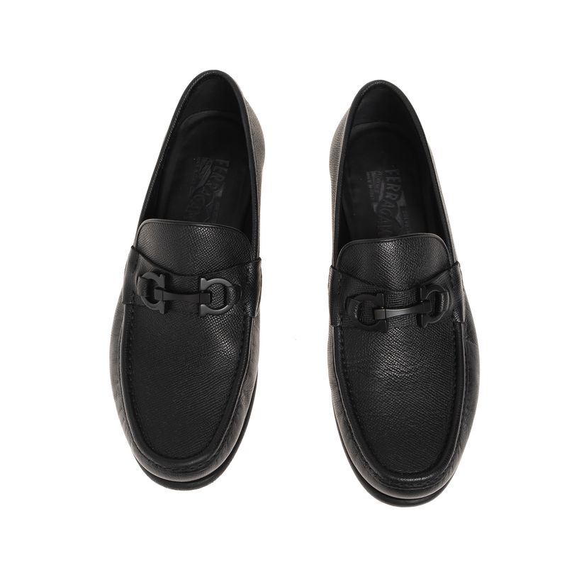Mocassim-Salvatore-Ferragamo-Gancini-Couro-Preto