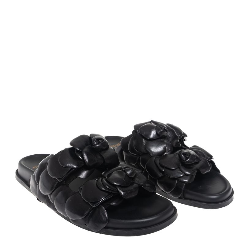 Rasteira-Valentino-Garavani-Rosas-Couro-Preto