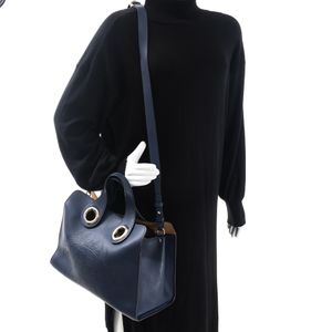 Bolsa Burberry Logo Couro Azul