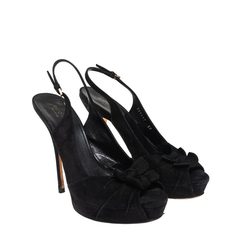 Peep-Toe-Gucci-Slingback-Lacos-Veludo-Preto