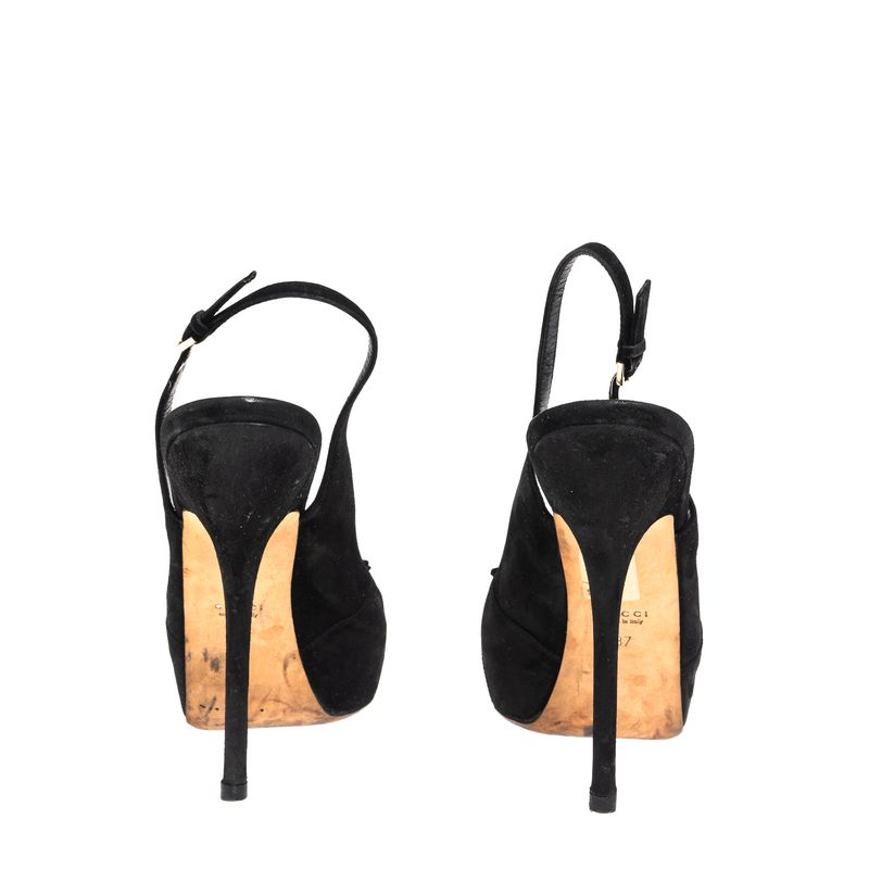 Peep-Toe-Gucci-Slingback-Lacos-Veludo-Preto