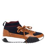 Tenis-Hugo-Boss-Trico-e-Couro-Marrom-e-Azul