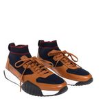 Tenis-Hugo-Boss-Trico-e-Couro-Marrom-e-Azul