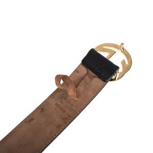 Cinto Gucci GG Interlocking Guccissima Preto