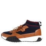 Tenis-Hugo-Boss-Trico-e-Couro-Marrom-e-Azul