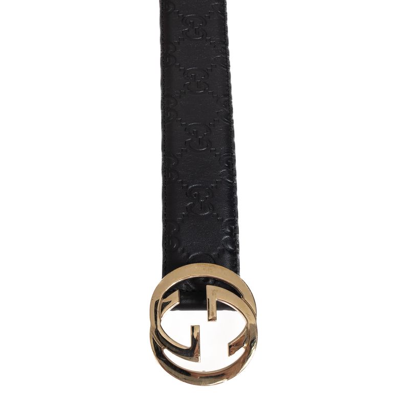 Cinto-Gucci-GG-Interlocking-Guccissima-Preto