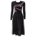 Vestido-Red-Valentino-Tule-e-Trico-Preto