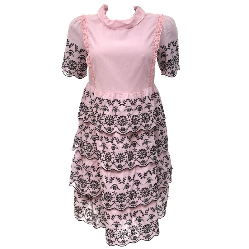 Vestido-Blumarine-Lese-Rosa-e-Preto