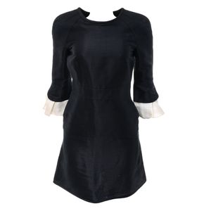 Vestido Valentino Manga Longa Algodão Preto