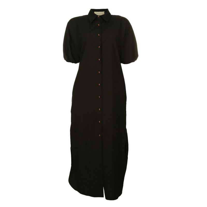 Chemise-Cris-Barros-Preta-Botoes-Morango-