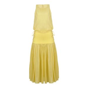 Vestido Cris Barros Algodão Amarelo