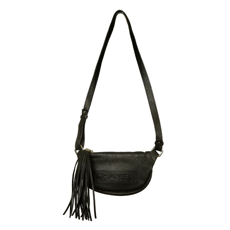 Pochete-Chanel-Couro-Preto-