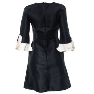 Vestido Valentino Manga Longa Algodão Preto