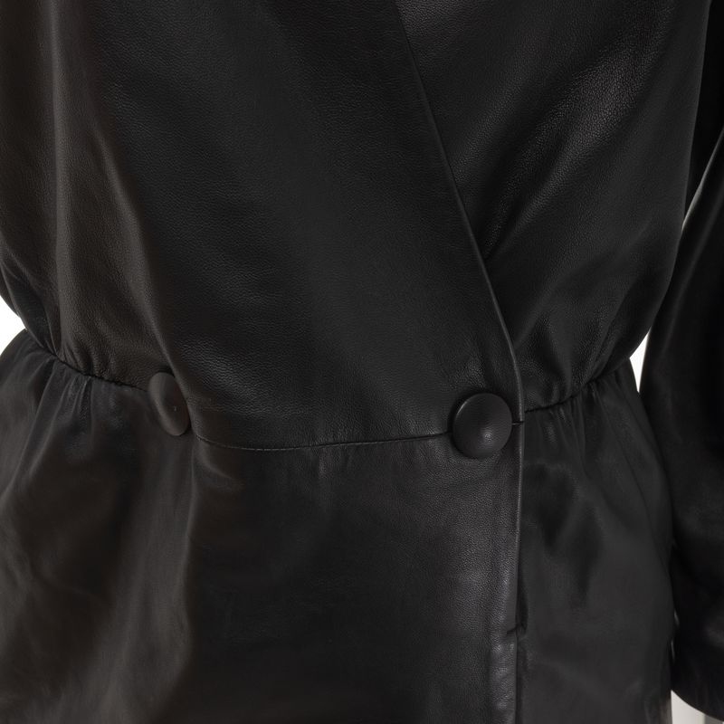 Vestido-Emporio-Armani-Couro-Preto