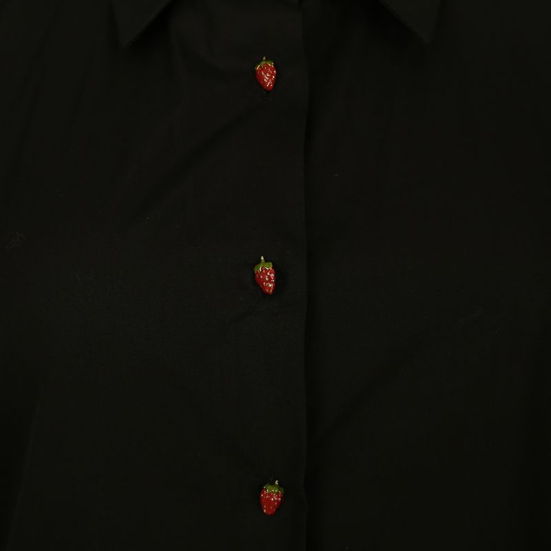 Chemise-Cris-Barros-Preta-Botoes-Morango-