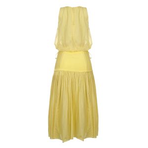 Vestido Cris Barros Algodão Amarelo