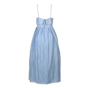 Vestido Cris Barros Linho Azul