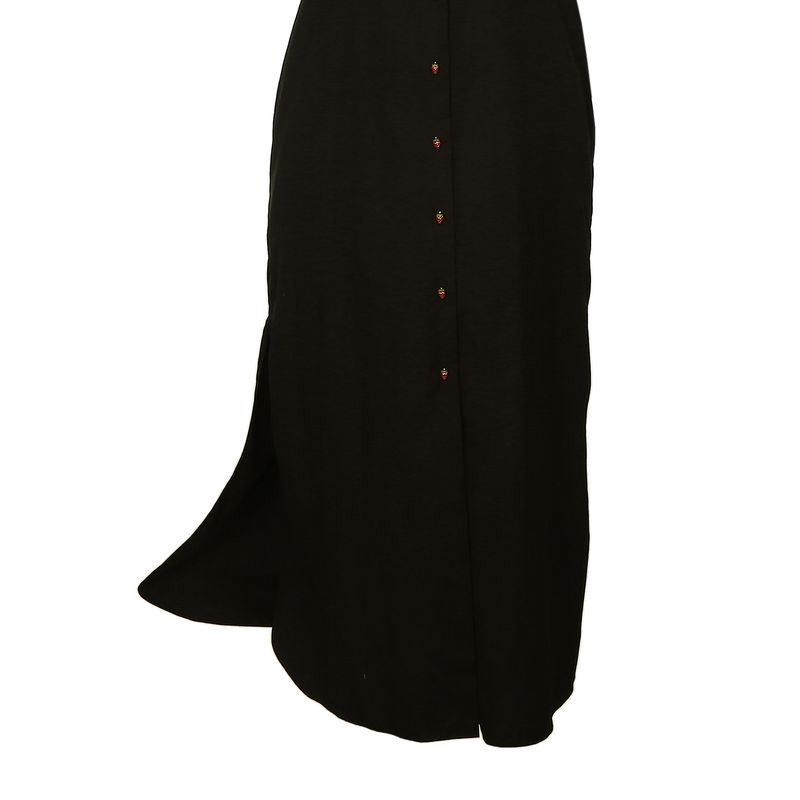 Chemise-Cris-Barros-Preta-Botoes-Morango-