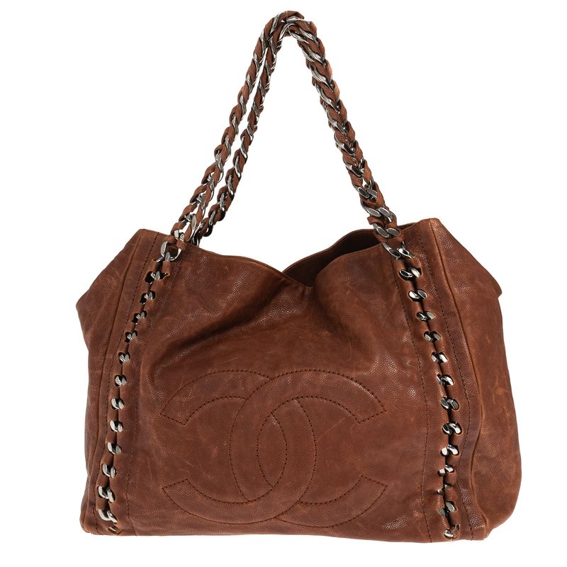 Bolsa-Chanel-Modern-Chain-Tote-Couro-Marrom