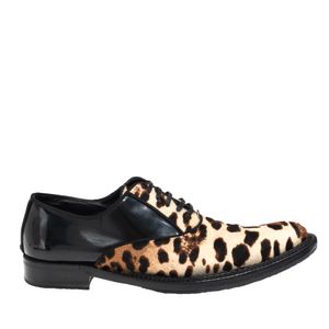 Sapato Oxford Dolce & Gabbana Preto e Animal Print