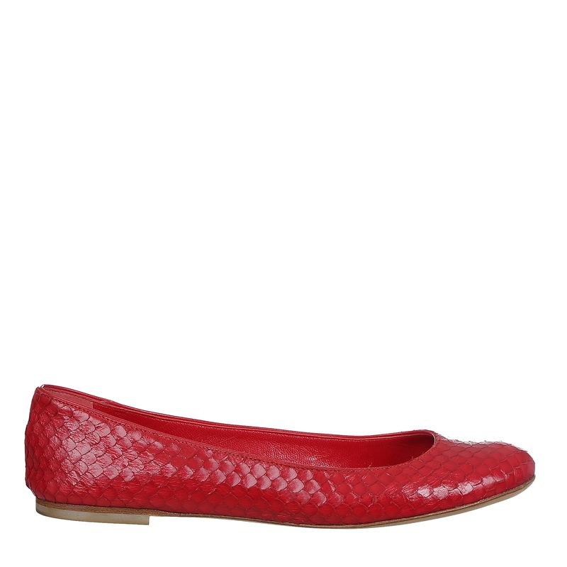 Sapatilha-Casadei-Couro-Exotico-Vermelho-