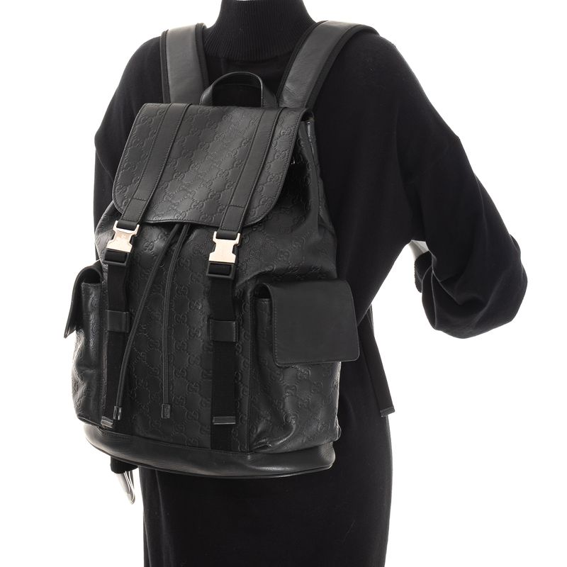 Mochila-Gucci-Guccissima-Couro-Preta