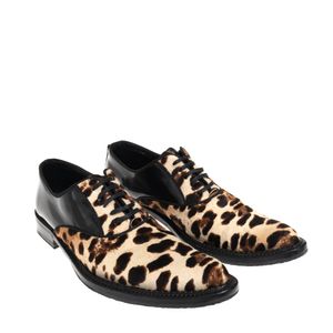 Sapato Oxford Dolce & Gabbana Preto e Animal Print