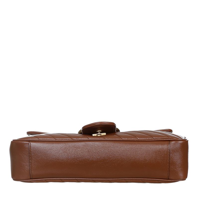Bolsa-Gucci-GG-Marmont-Couro-Marrom