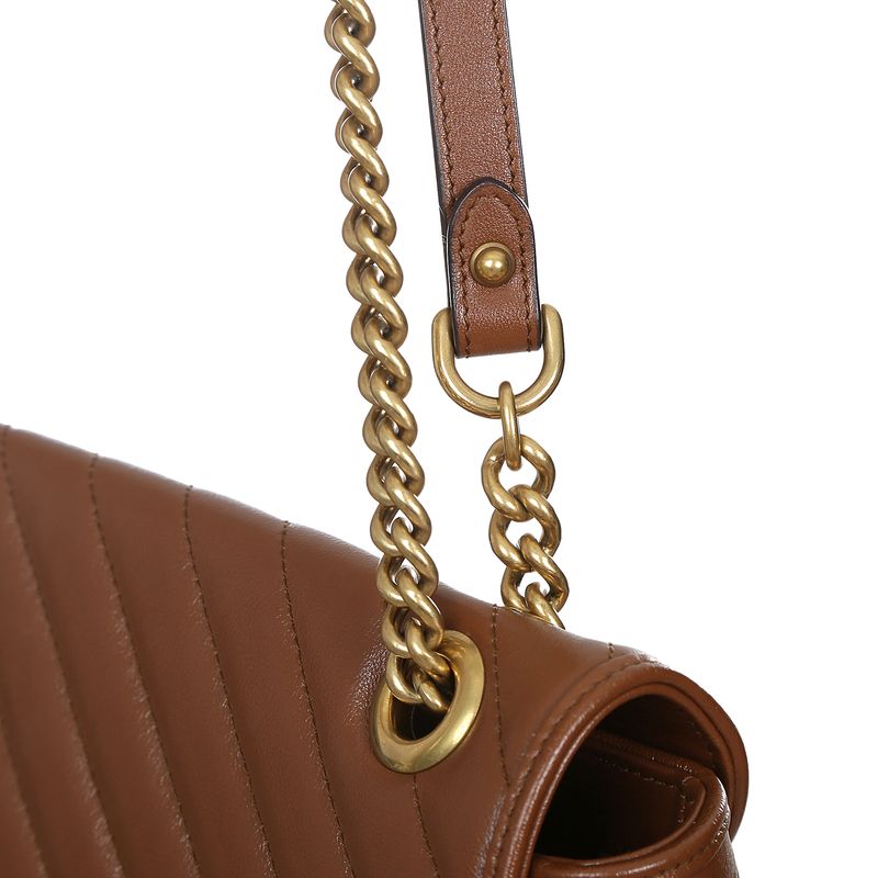 Bolsa-Gucci-GG-Marmont-Couro-Marrom