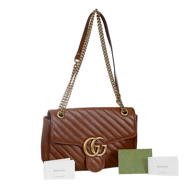 Bolsa-Gucci-GG-Marmont-Couro-Marrom