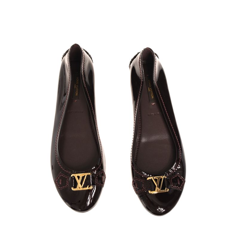 Sapatilha-Louis-Vuitton-Logo-Verniz-Vinho