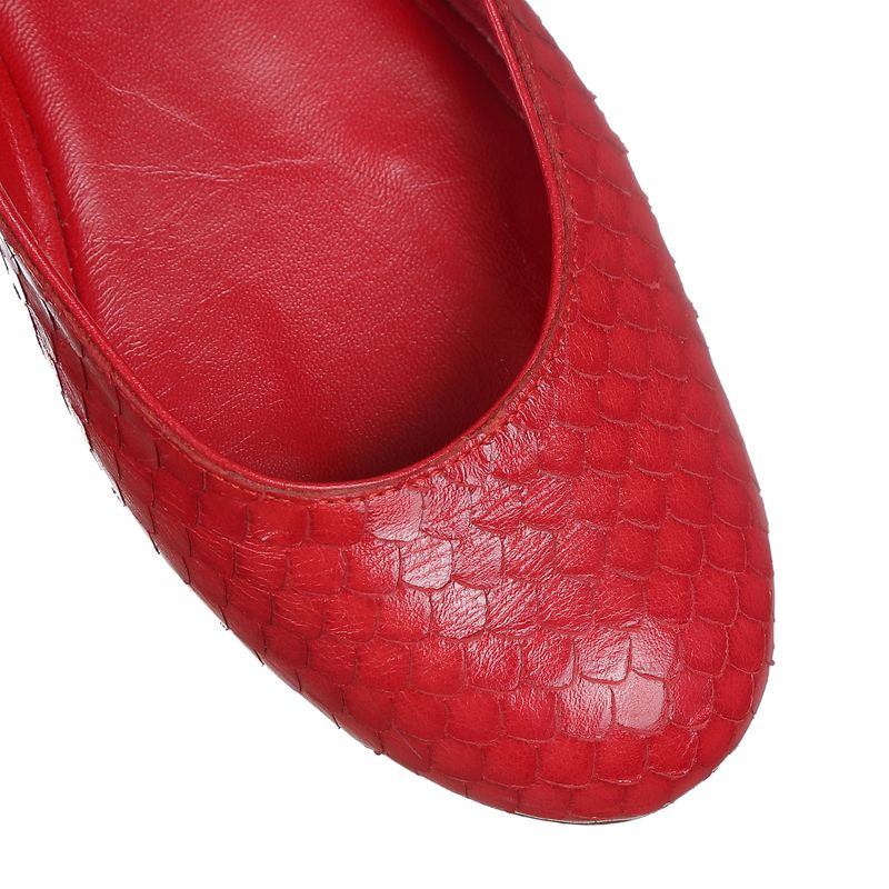 Sapatilha-Casadei-Couro-Exotico-Vermelho-