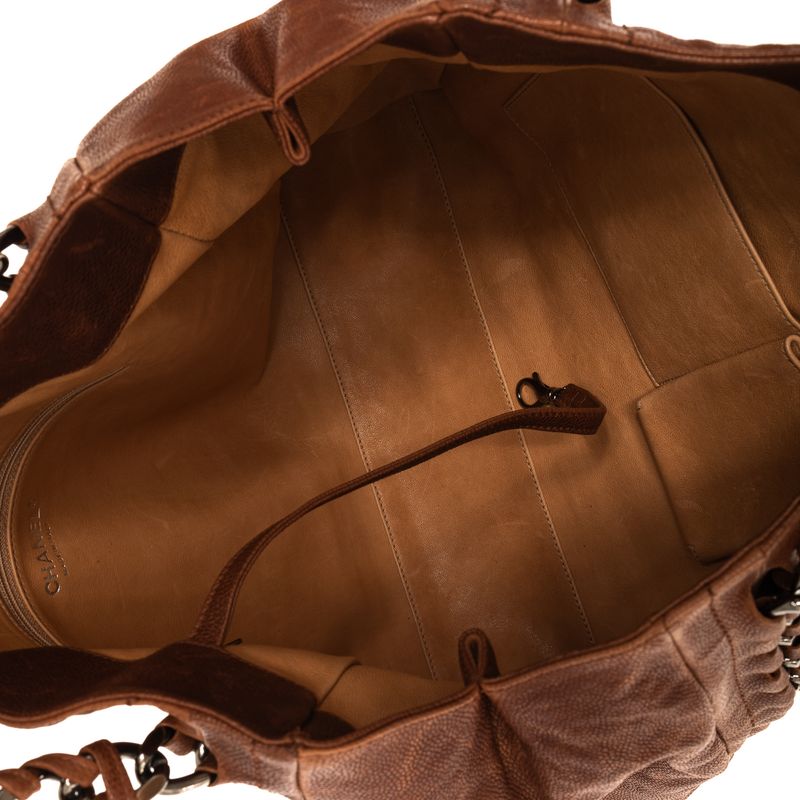 Bolsa-Chanel-Modern-Chain-Tote-Couro-Marrom