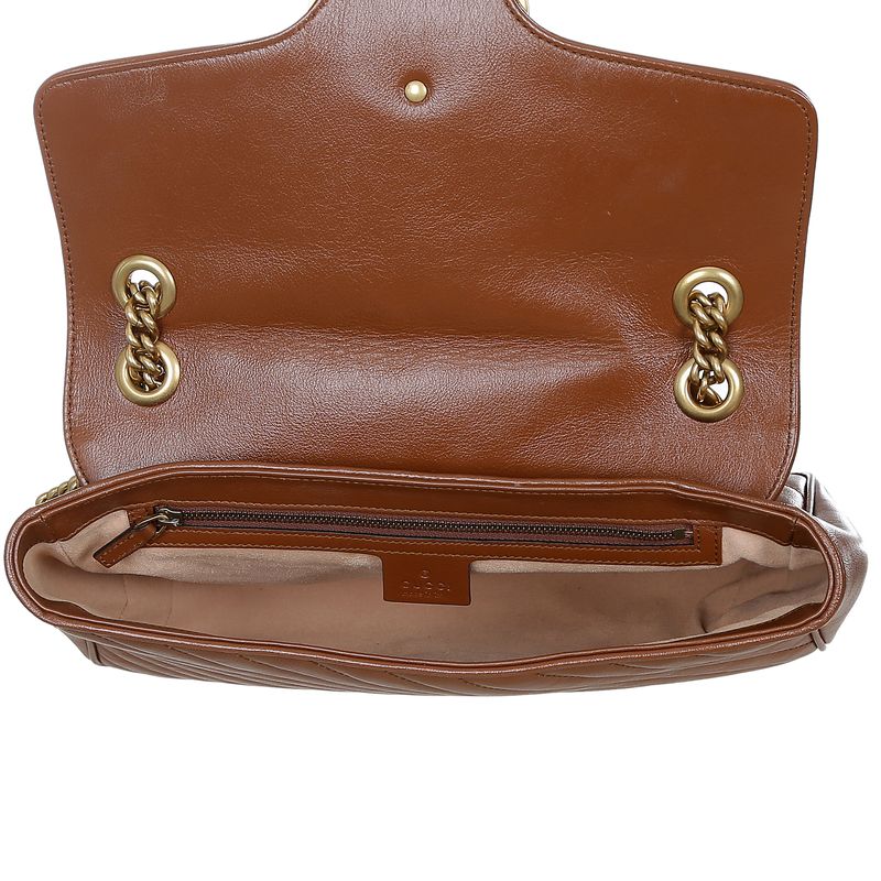 Bolsa-Gucci-GG-Marmont-Couro-Marrom