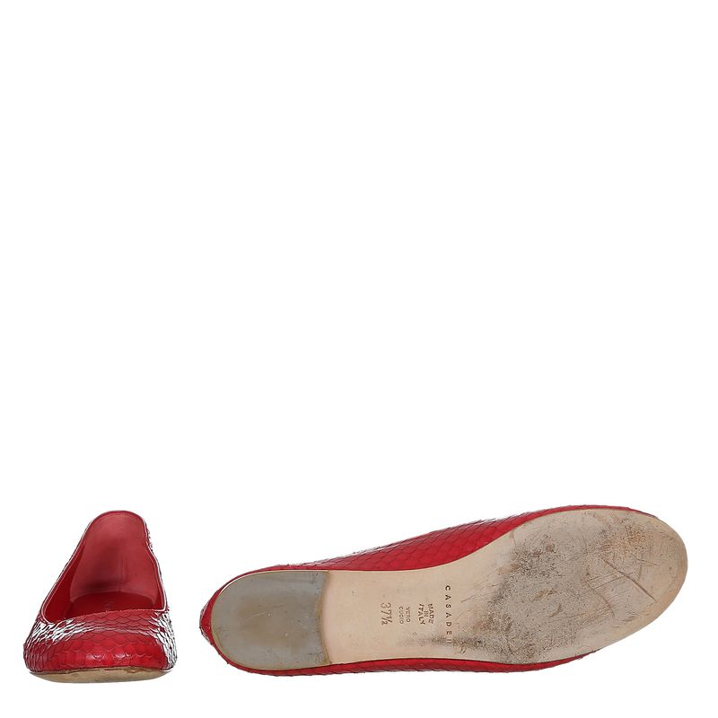 Sapatilha-Casadei-Couro-Exotico-Vermelho-