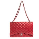 Bolsa-Chanel-Classic-Double-Flap-Maxi-Caviar-Vermelha