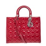 Bolsa-Christian-Dior-Lady-Dior-Grande-Verniz-Vermelha