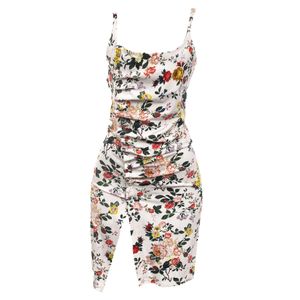 Vestido Paco Rabanne Drapeado Malha Estampa Floral